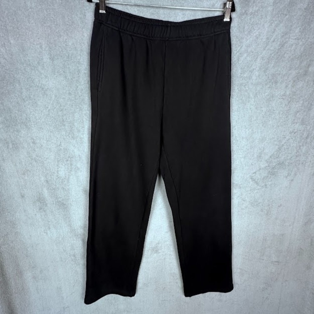 Quince Sweatpants Womens Small Black Wide Leg Pockets Comfort Lounge Activewear